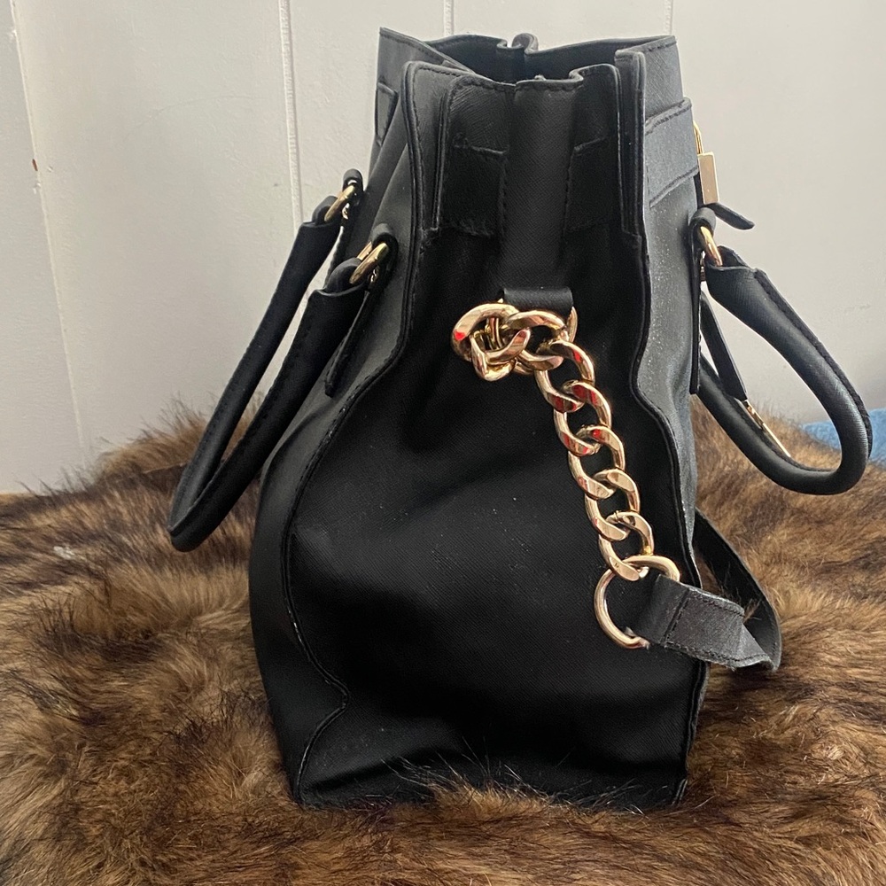 Michael Kors Black Satchel with Gold Accents - Picture 3 of 6